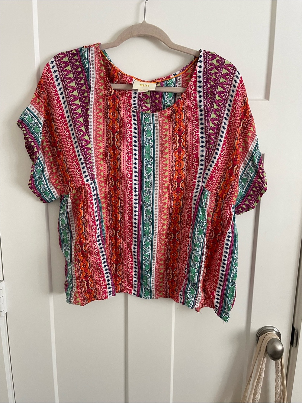 Maeve Bright Multicolor Vertical Stripe Tunic